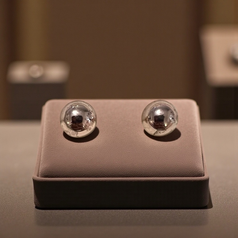 Elegant Rose Gold Ball Stud Earrings